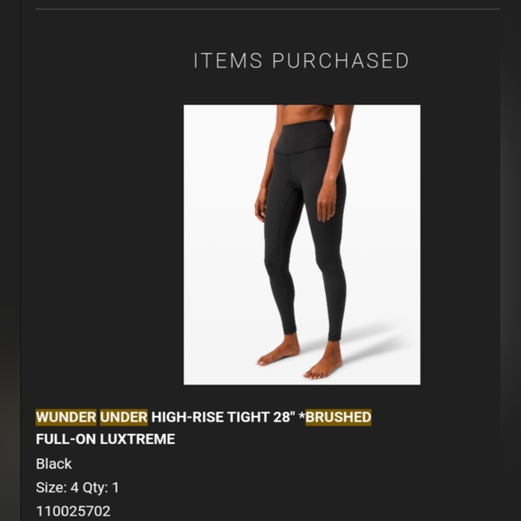 Lululemon Wunder Under High Rise Luxtreme Brushed Sz 4 - Picture 7 of 7